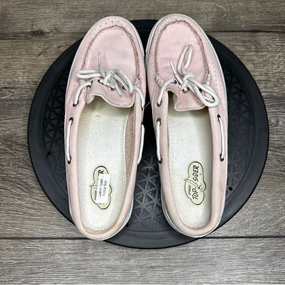 WOMENS SPERRY TOPSIDER BEIGE PINK-NUDE LOAFERS-CUSHION INSOLE--EUC-Size 9 - Picture 4 of 8